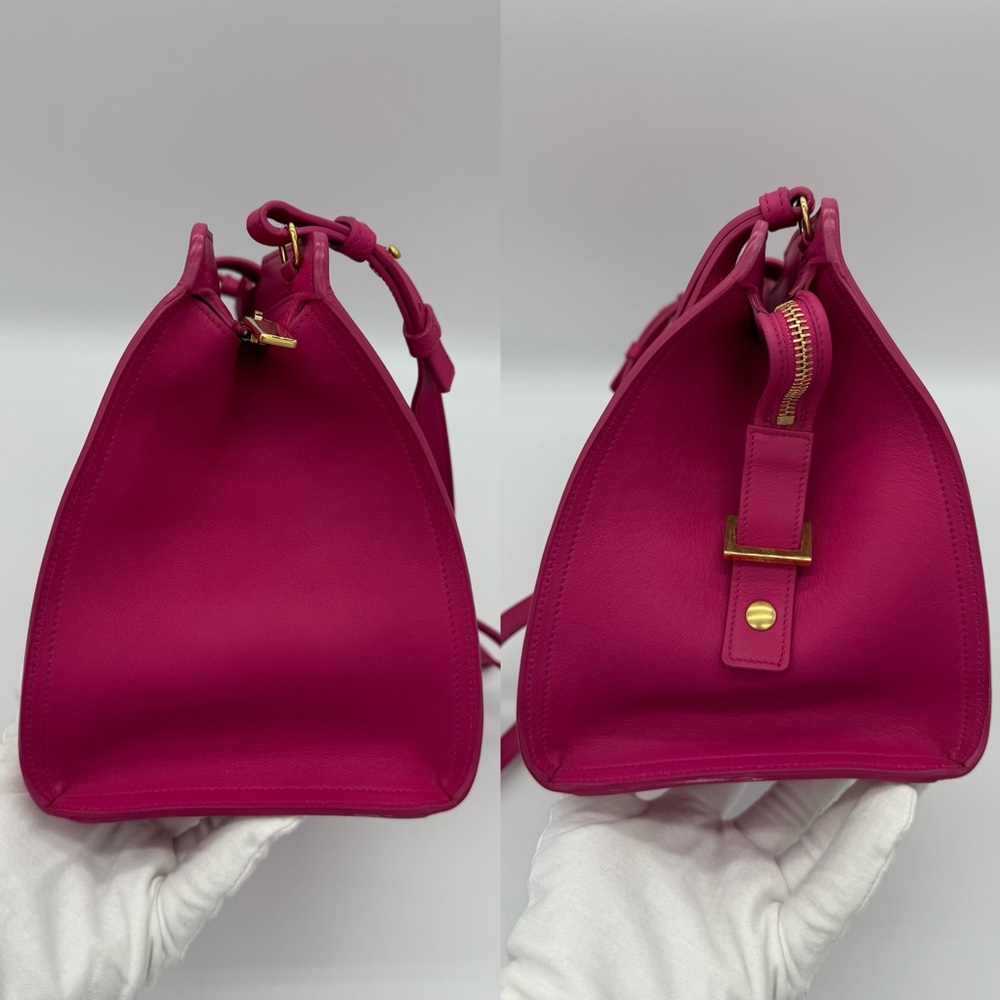 Authentic Yves Saint Laurent pink small cabad tote in smoot calfskin leather - Picture 10 of 15